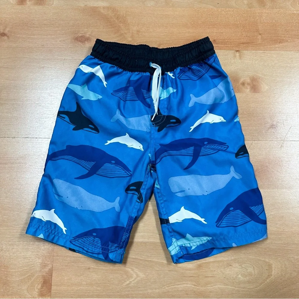 Gymboree Blue Whale Graphic Swim Trunks Boys Size 7